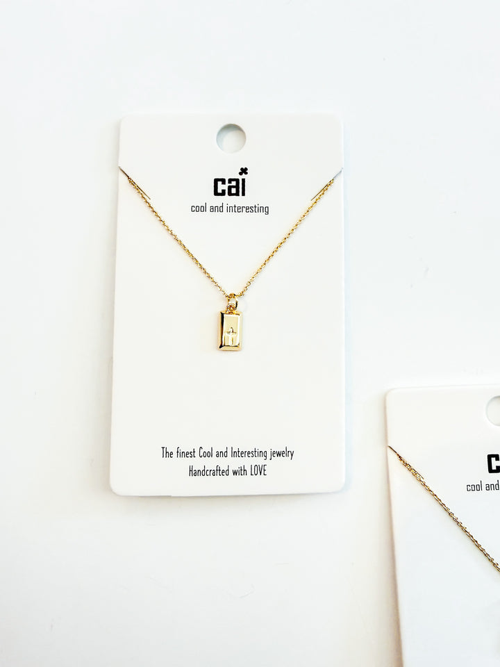 Plaque Cross Necklace