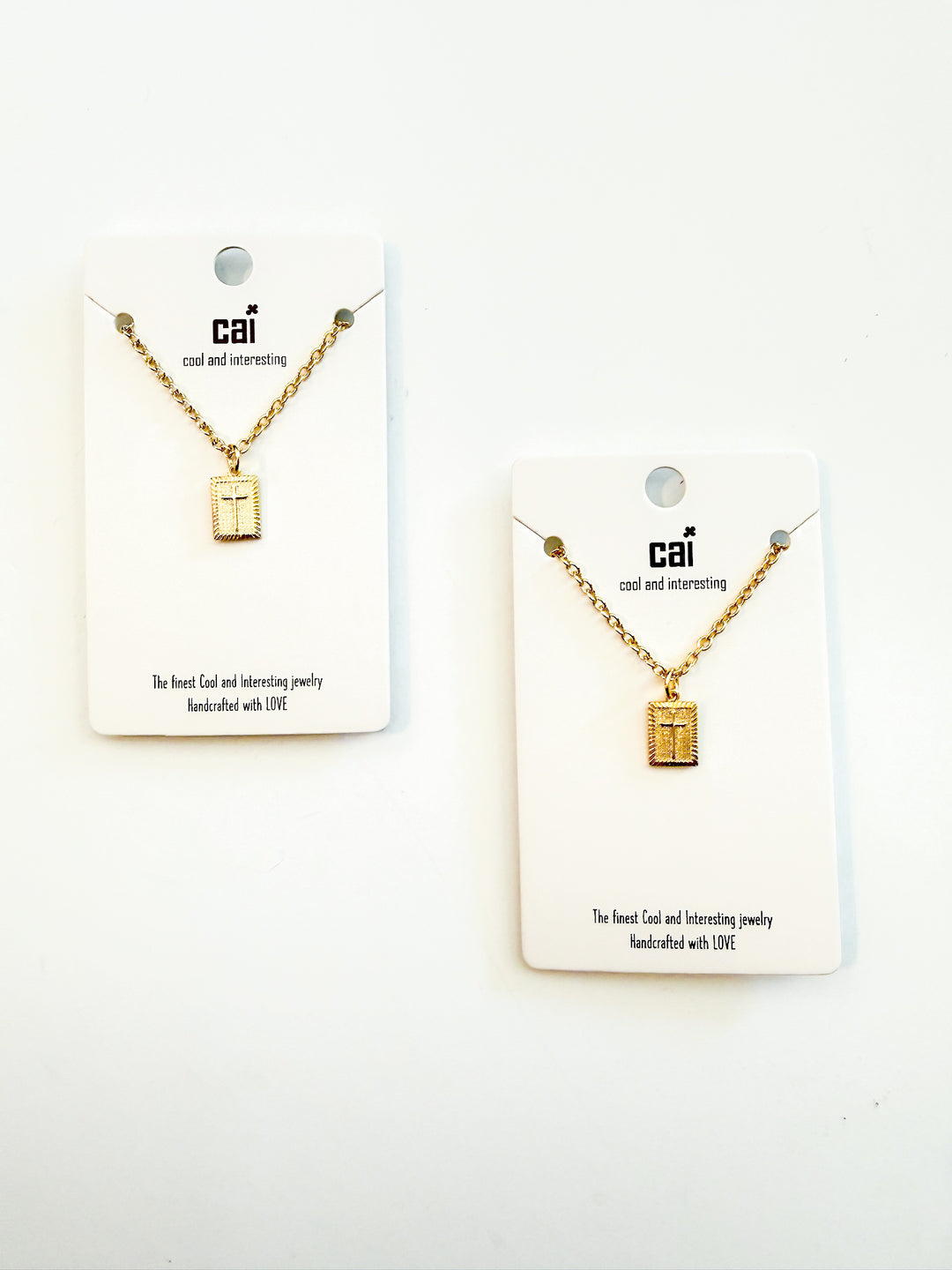 Plaque Cross Necklace