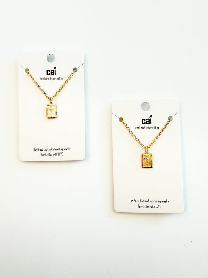 Plaque Cross Necklace