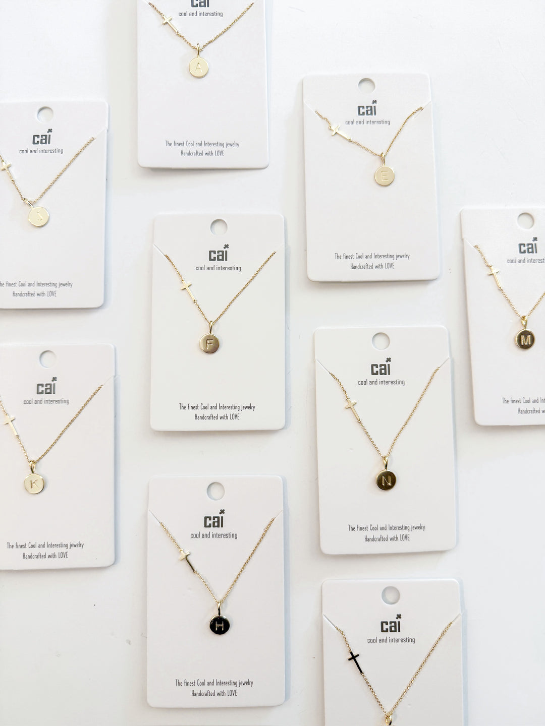 Dainty Chain with Cross & Initial Necklace
