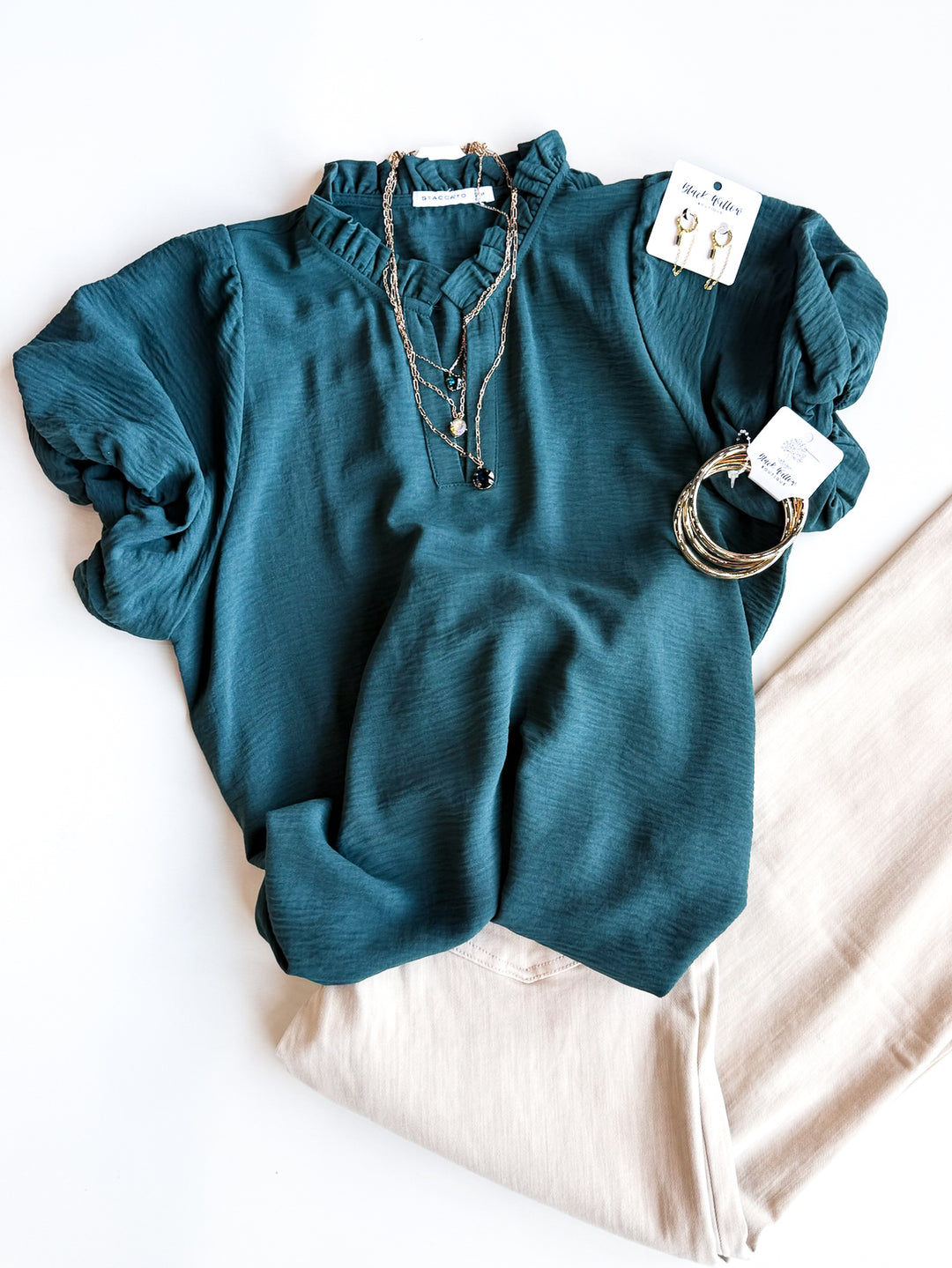 Whisper Ruffle V Neck