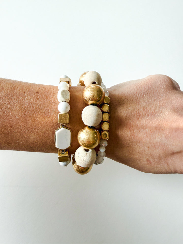 Aria Shore Bead & Wood Stretch Stack