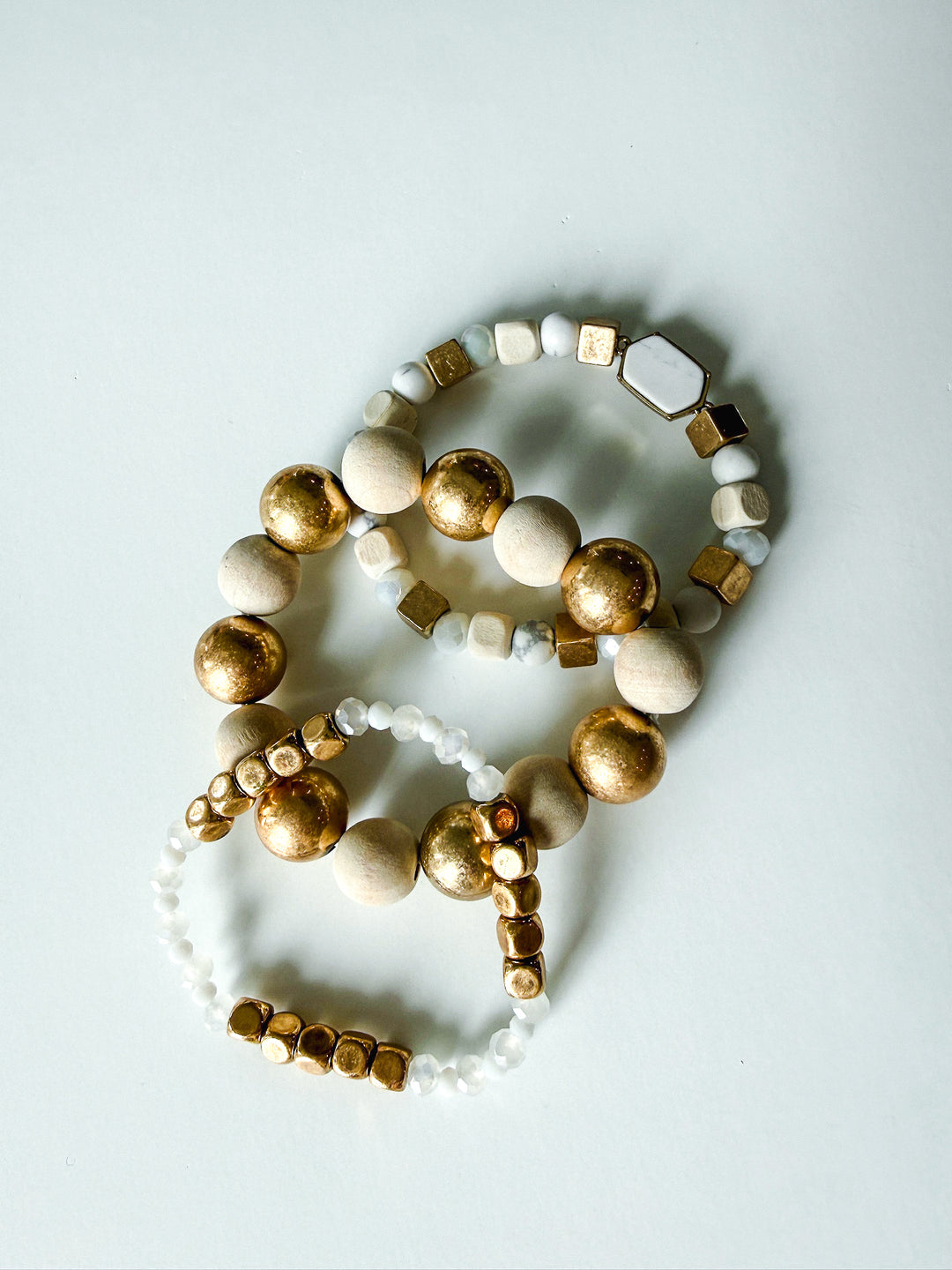 Aria Shore Bead & Wood Stretch Stack
