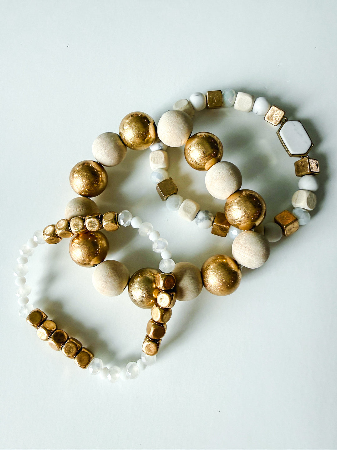 Aria Shore Bead & Wood Stretch Stack