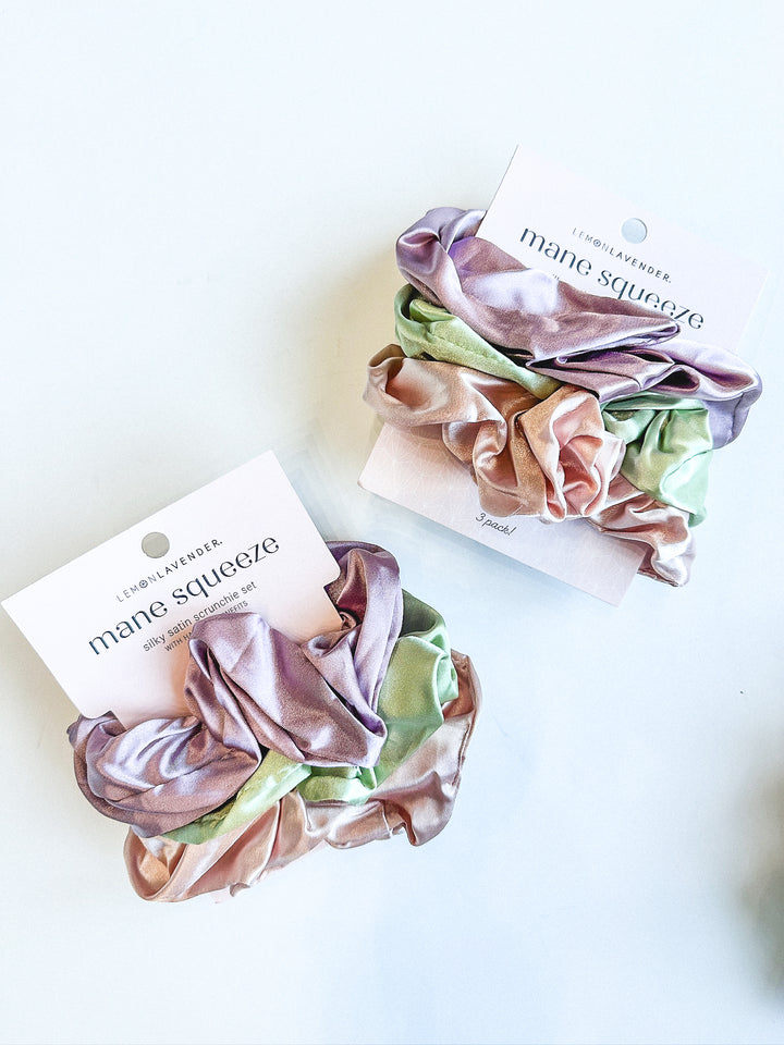 Lemon Lavender Mane Squeeze Scrunchie Set