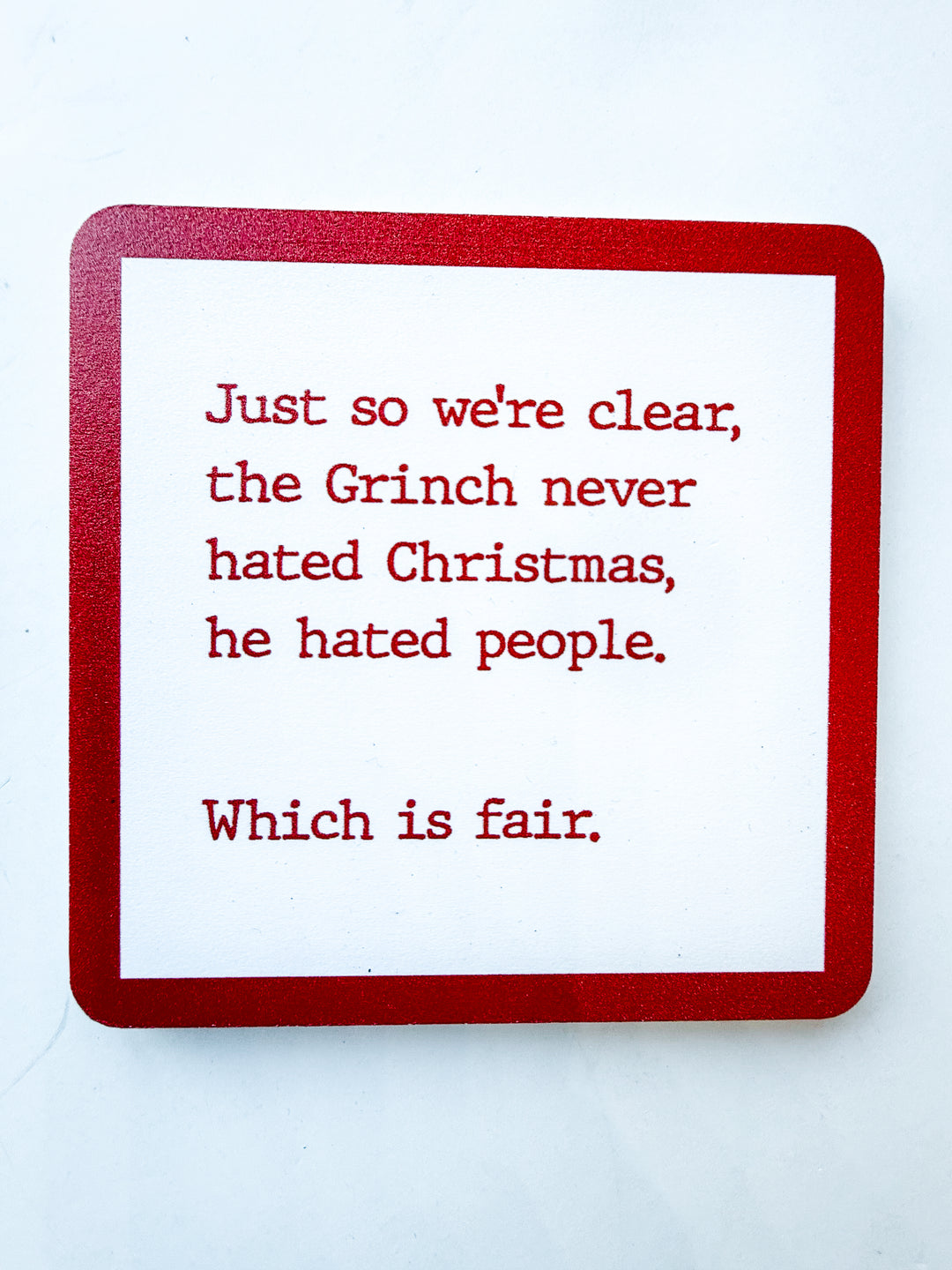 Holiday Drinks on Me Coaster