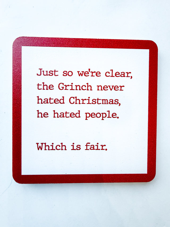 Holiday Drinks on Me Coaster