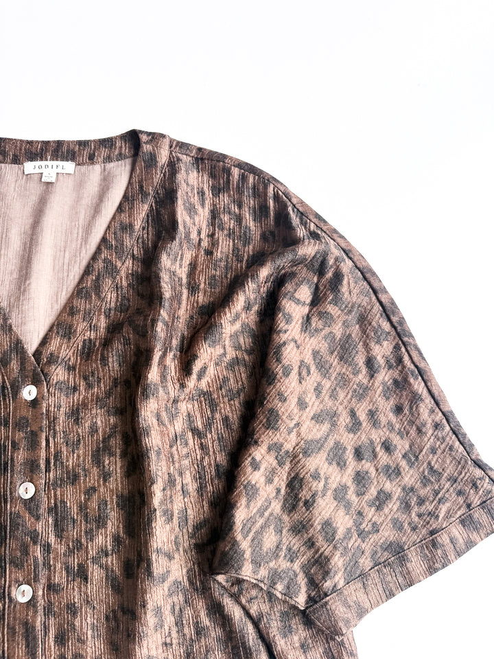 Leopard Camp Button Up