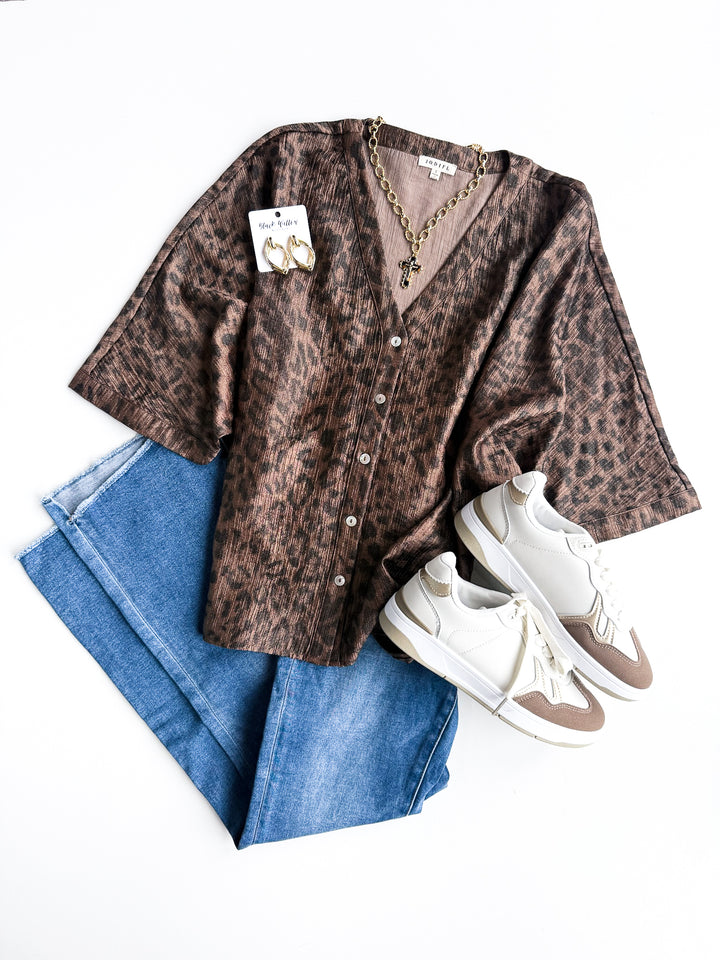 Leopard Camp Button Up