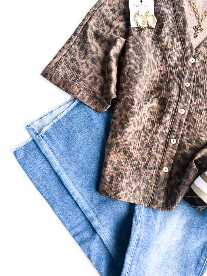 Leopard Camp Button Up