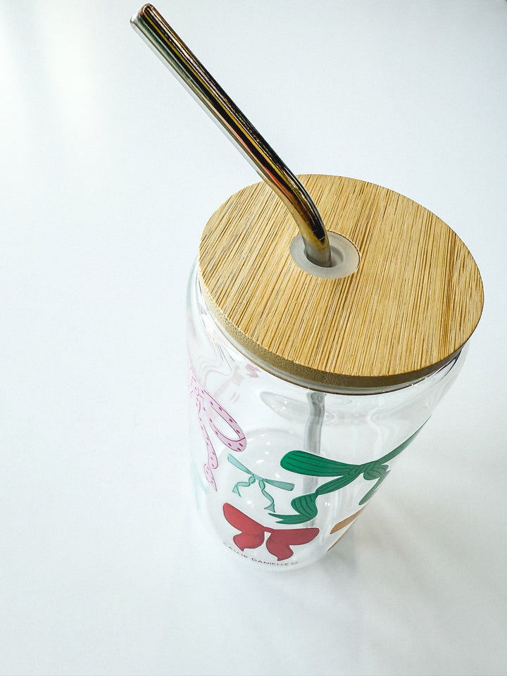 Multicolor Bow Glass Cup