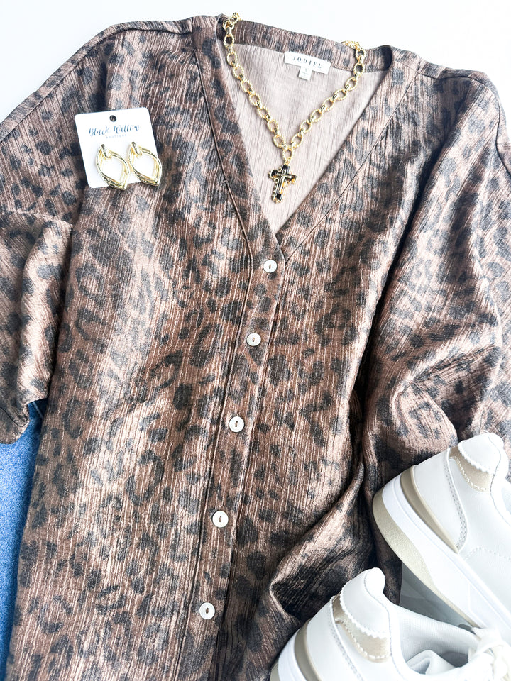 Leopard Camp Button Up
