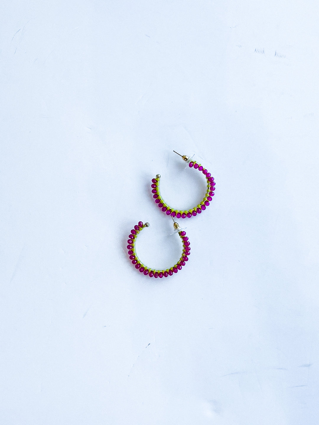 Lilian Crystal Threaded Bead Hoop