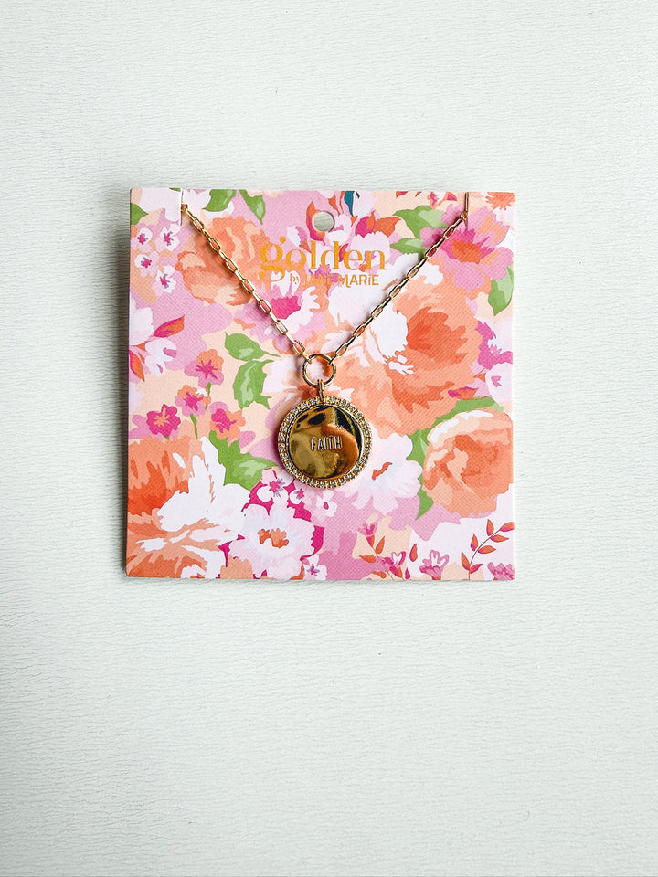 18K Plated Faith Chain Necklace on Card