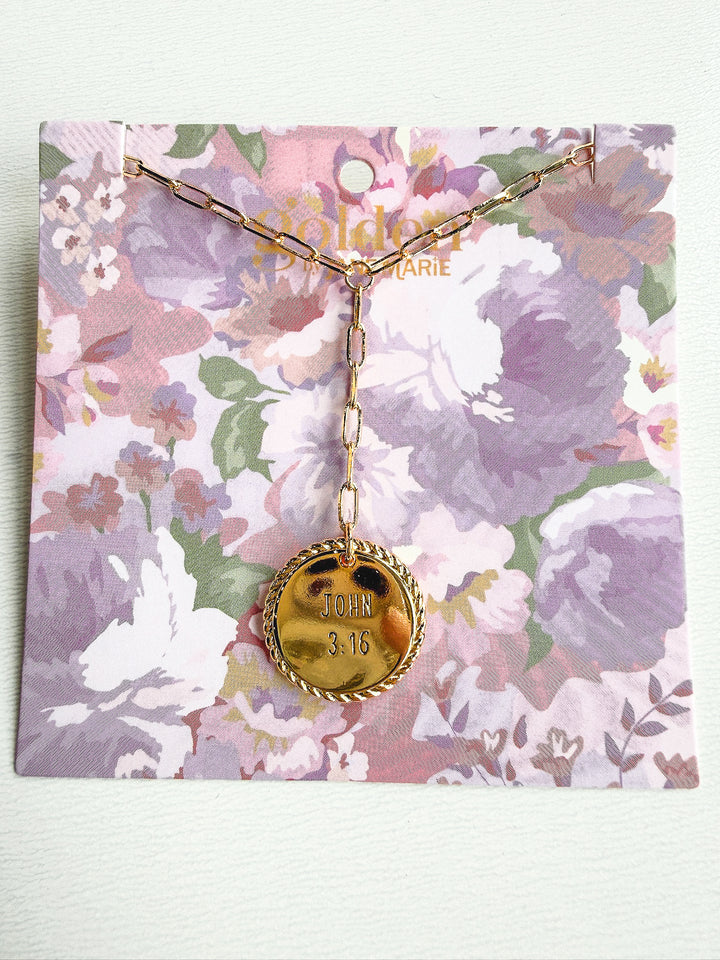18K Plated Faith Chain Necklace on Card