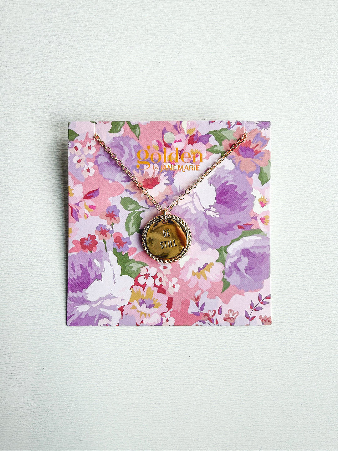 18K Plated Faith Chain Necklace on Card