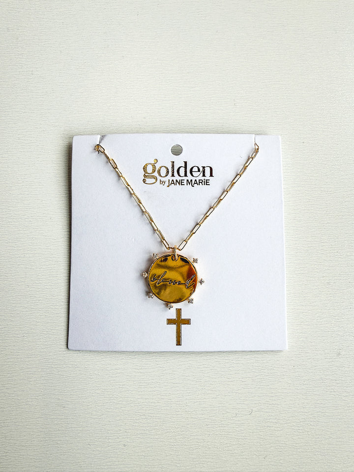 18K Plated Faith Chain Necklace on Card