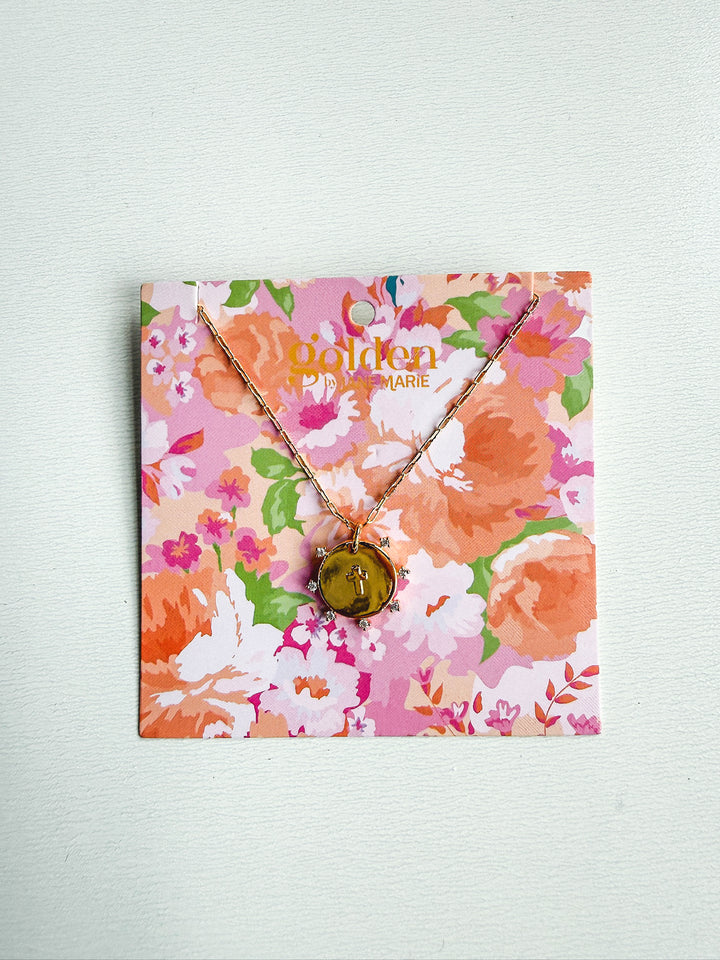 18K Plated Faith Chain Necklace on Card