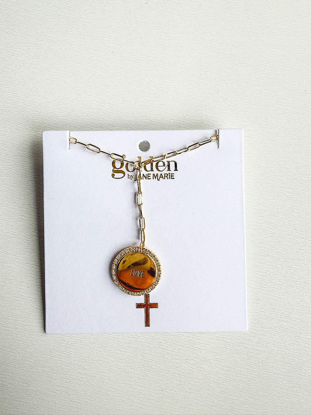 18K Plated Faith Chain Necklace on Card