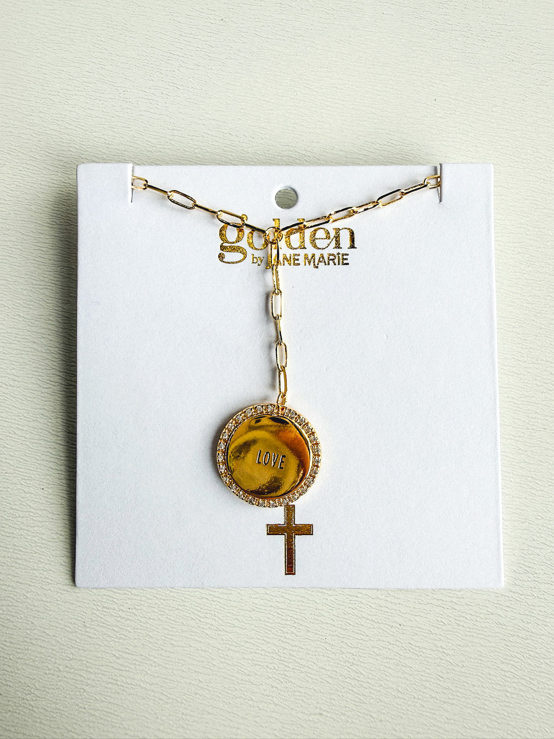 18K Plated Faith Chain Necklace on Card