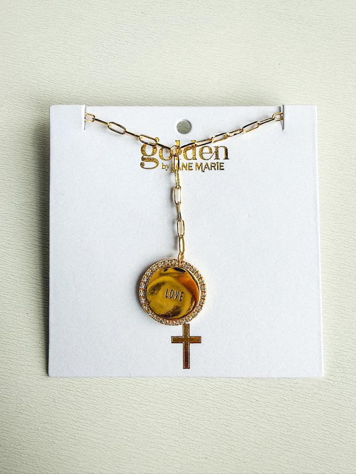 18K Plated Faith Chain Necklace on Card