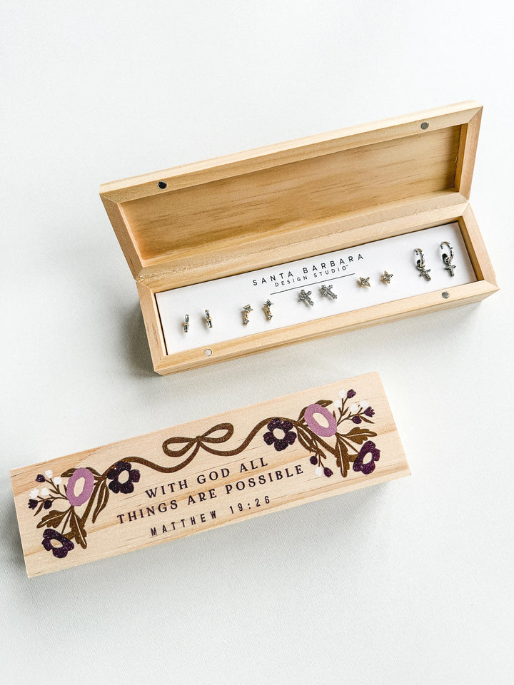 With God All Things Are Possible Bling Earring Box