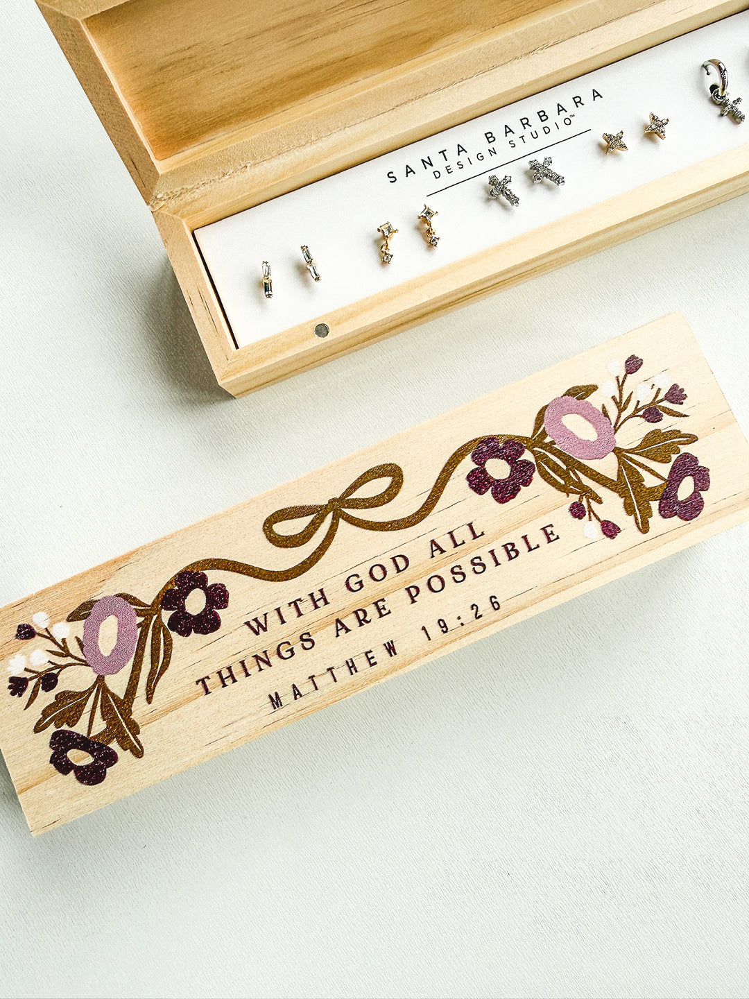 With God All Things Are Possible Bling Earring Box
