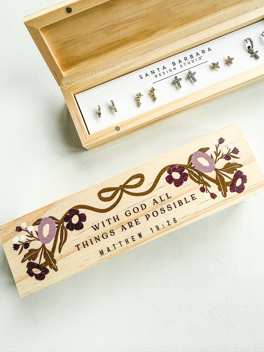 With God All Things Are Possible Bling Earring Box