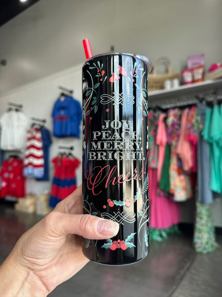 Joy Peace Merry Bright Tumbler