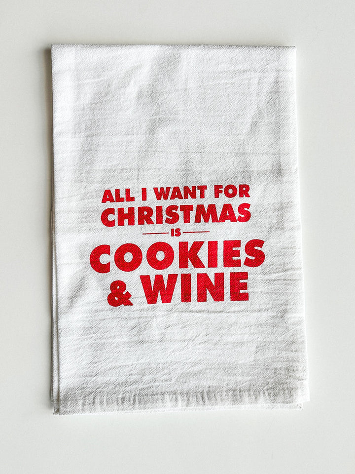 All I Want Christmas Tea Towel