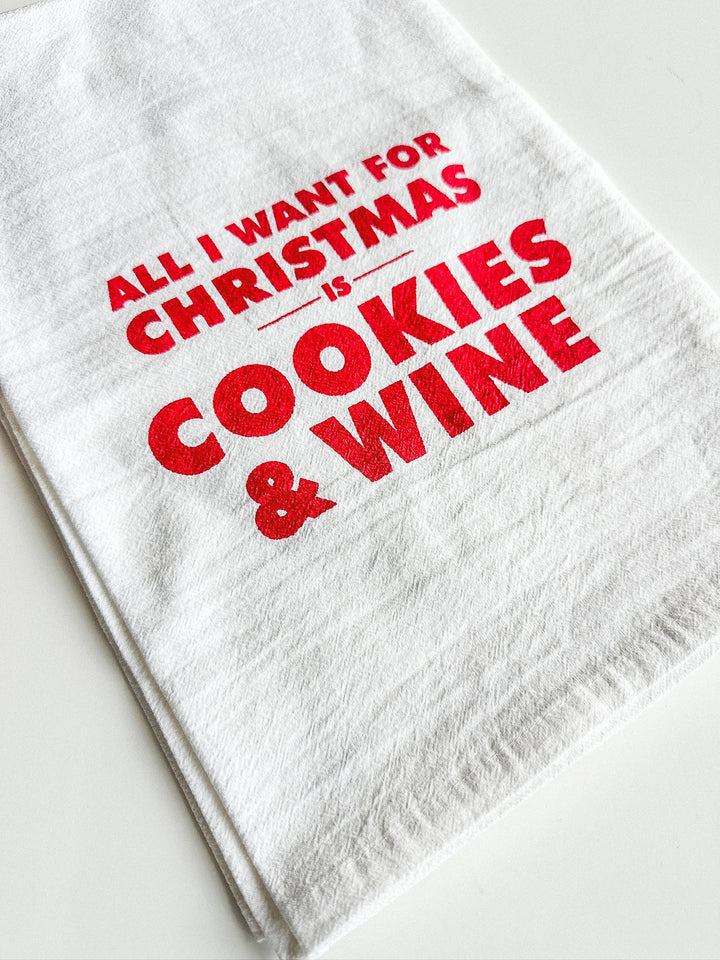 All I Want Christmas Tea Towel