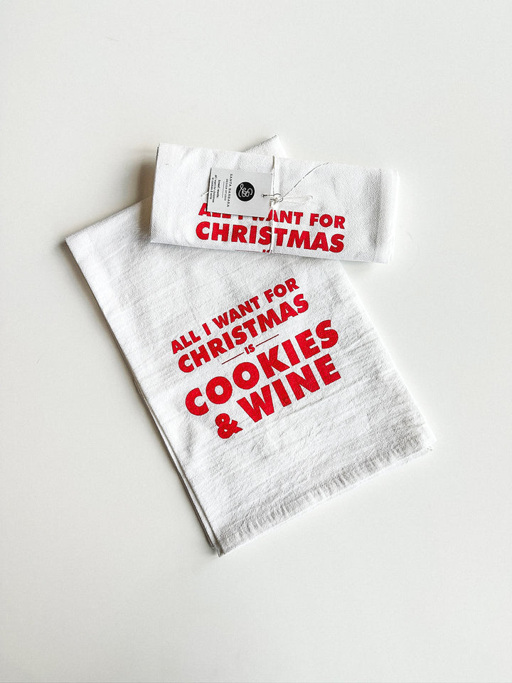 All I Want Christmas Tea Towel
