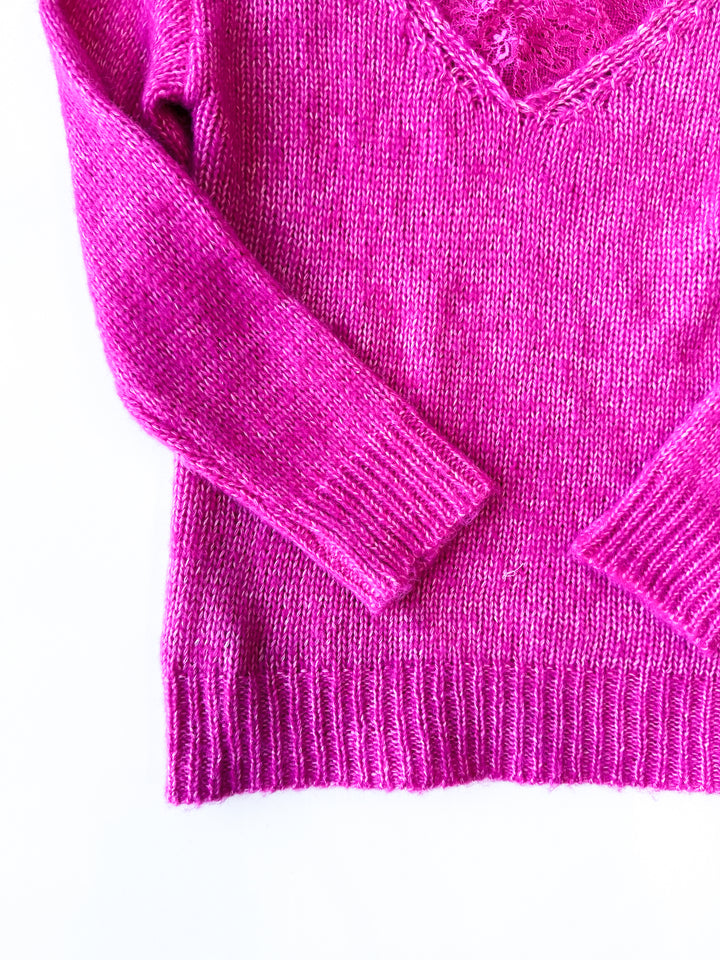 Lucky in Love Lace Trim Sweater