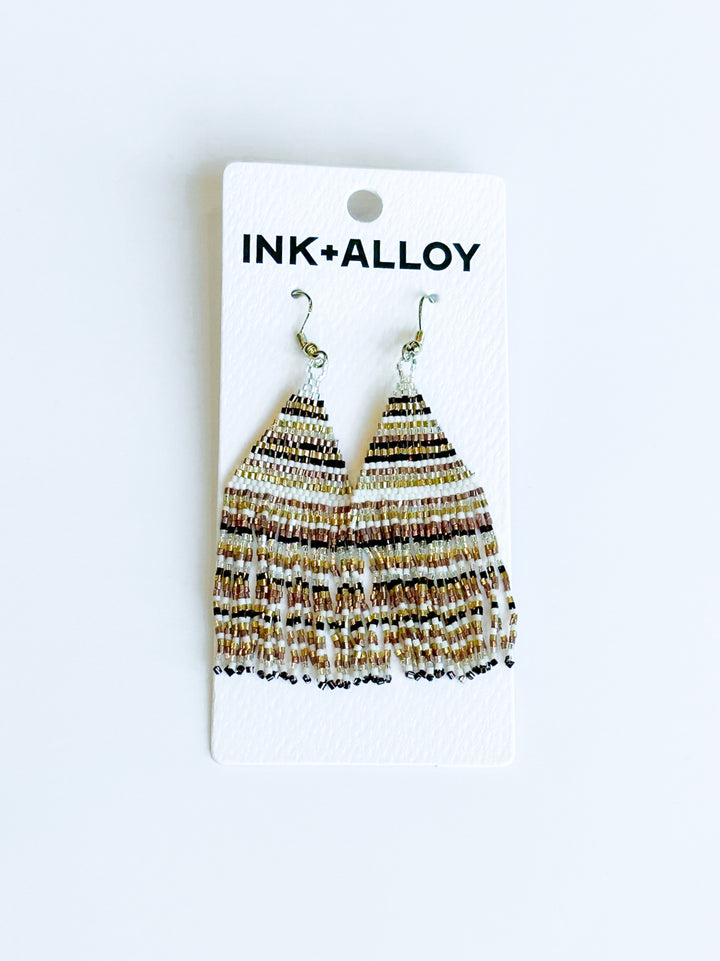 Lexie Stripes Multicolor Petite Fringe Earring Ink + Alloy