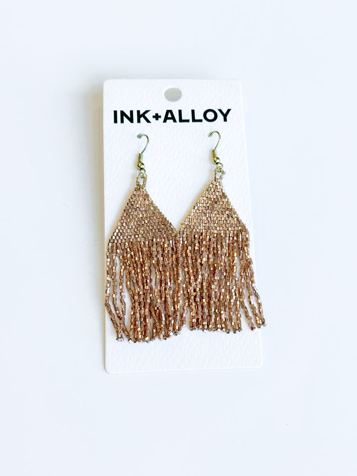 Lexie Solid Beaded Fringe Earring