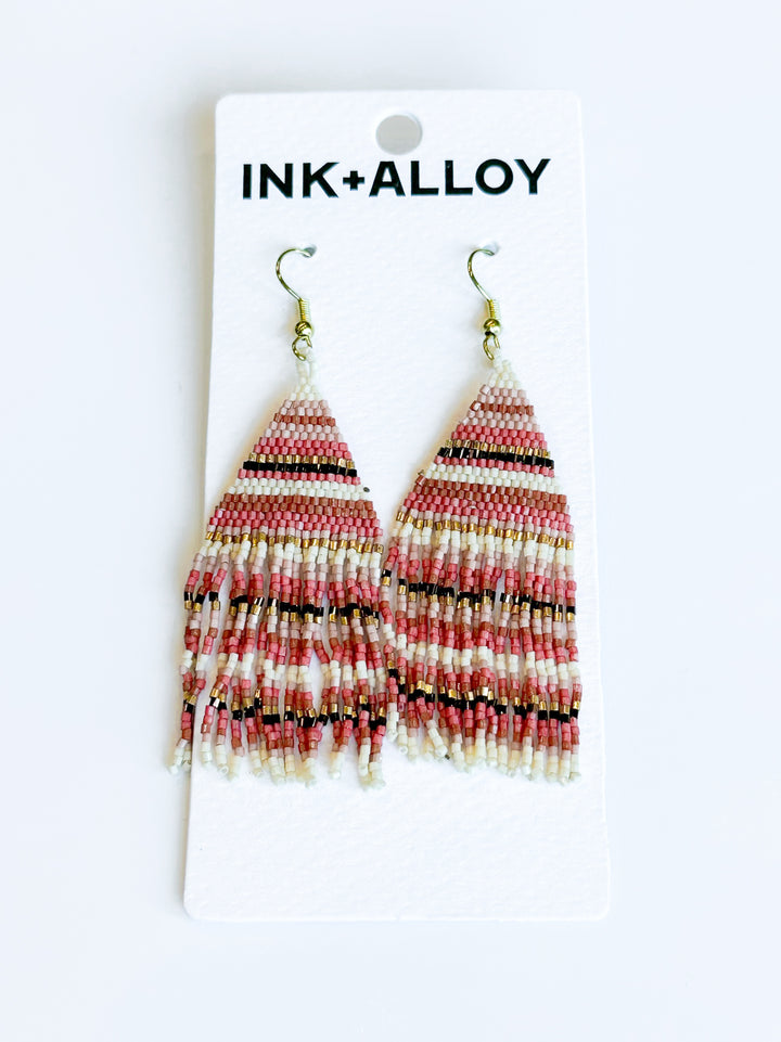 Lexie Stripes Multicolor Petite Fringe Earring Ink + Alloy