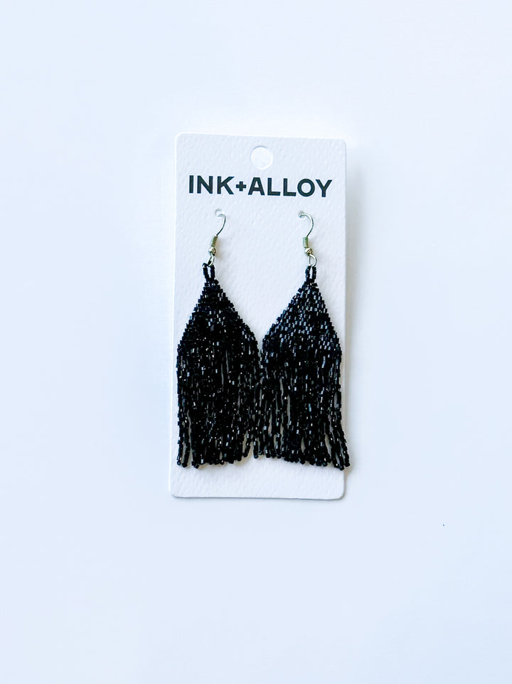 Lexie Solid Beaded Fringe Earring