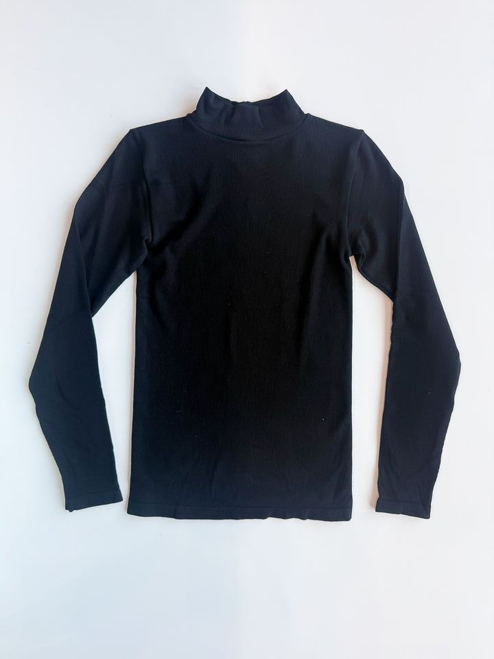 Where It Whenever Ribbed Mock Neck Top
