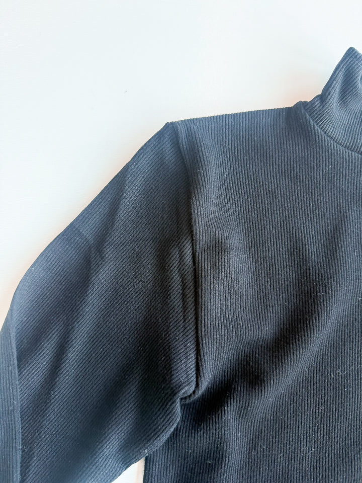 Where It Whenever Ribbed Mock Neck Top