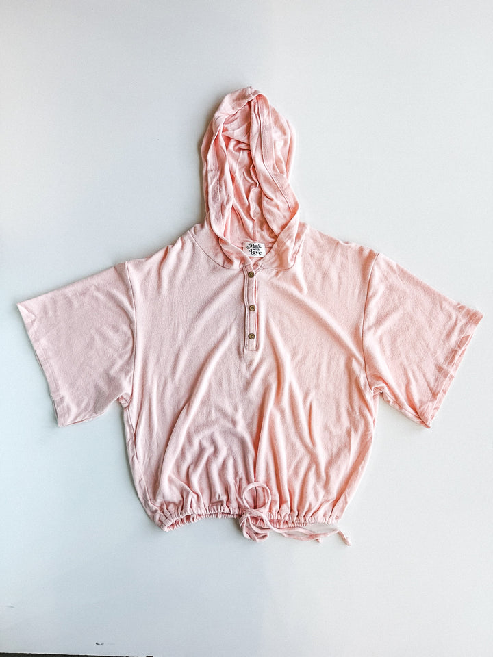 Basic Babe Short Sleeve Hacci Hoodie
