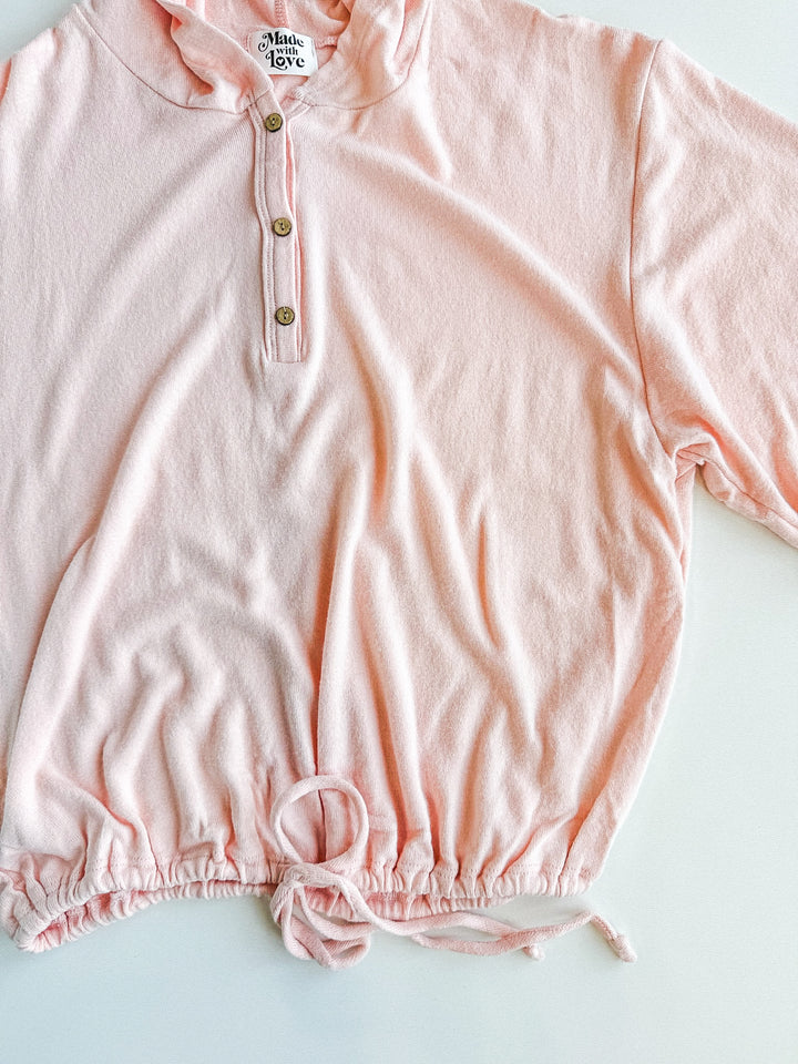 Basic Babe Short Sleeve Hacci Hoodie