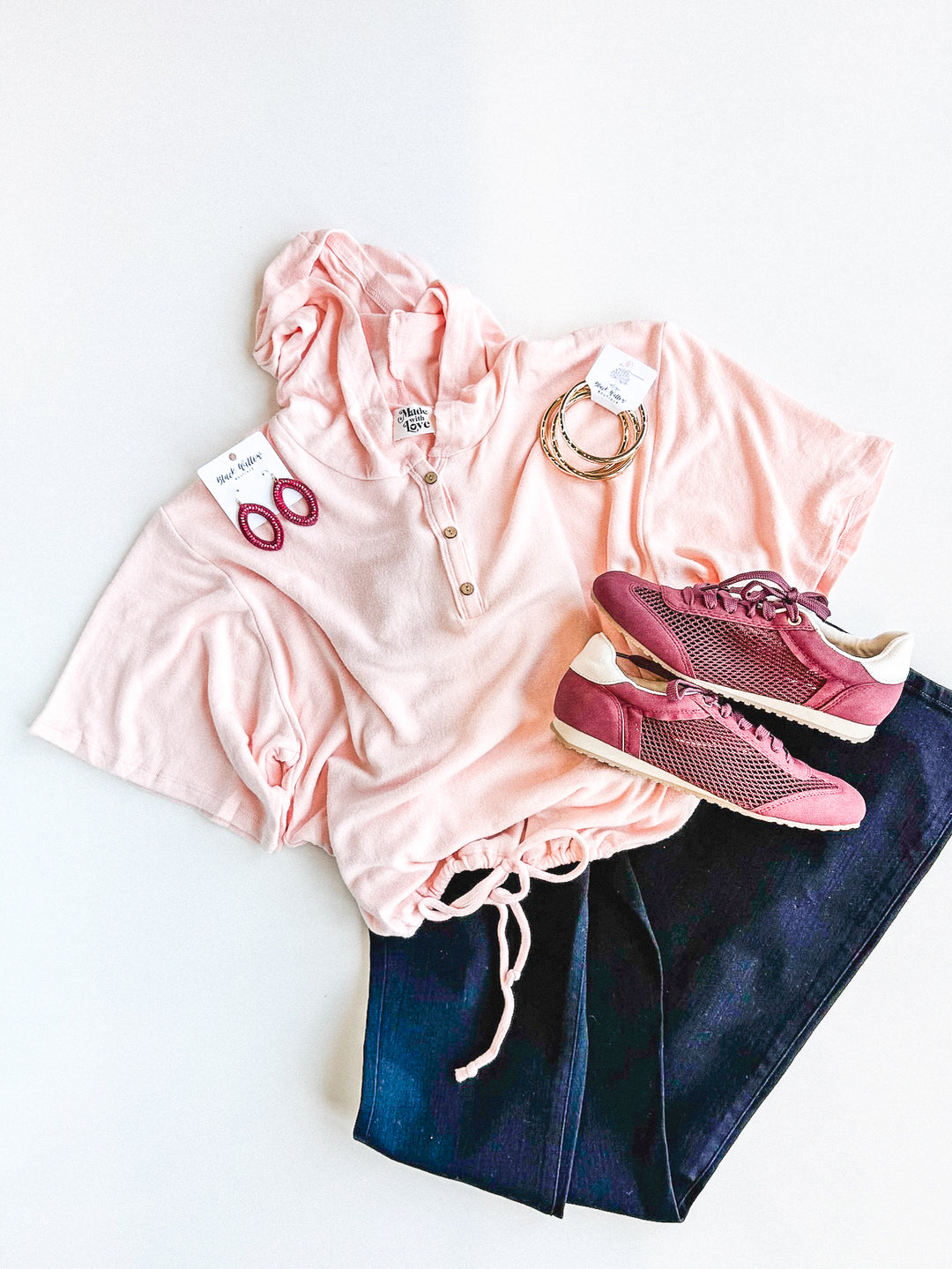 Basic Babe Short Sleeve Hacci Hoodie