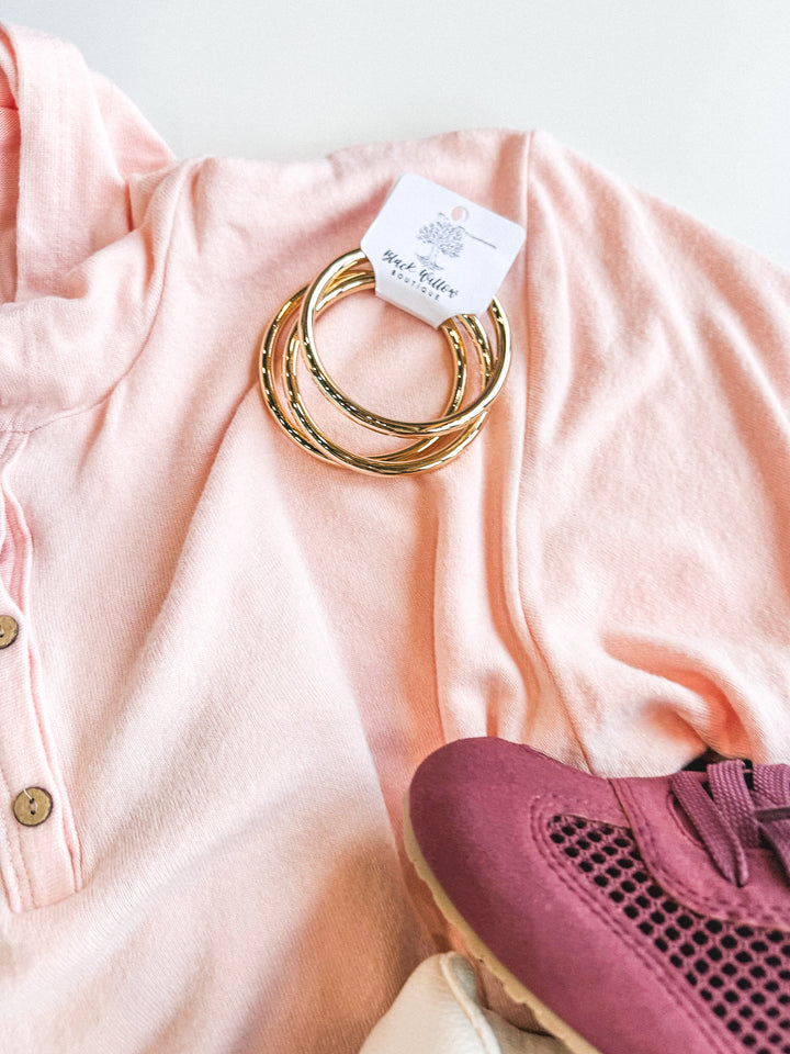 Basic Babe Short Sleeve Hacci Hoodie
