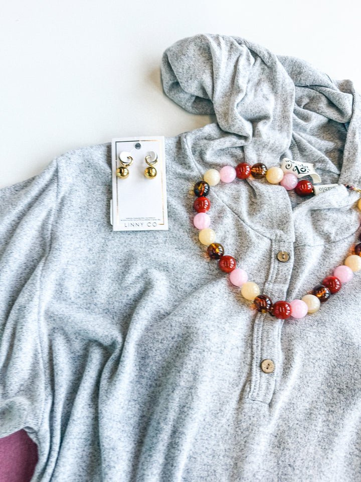 Basic Babe Short Sleeve Hacci Hoodie