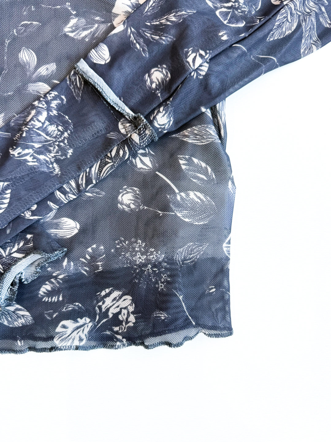 Neutrally Beautiful Mesh Sleeve Mock Neck