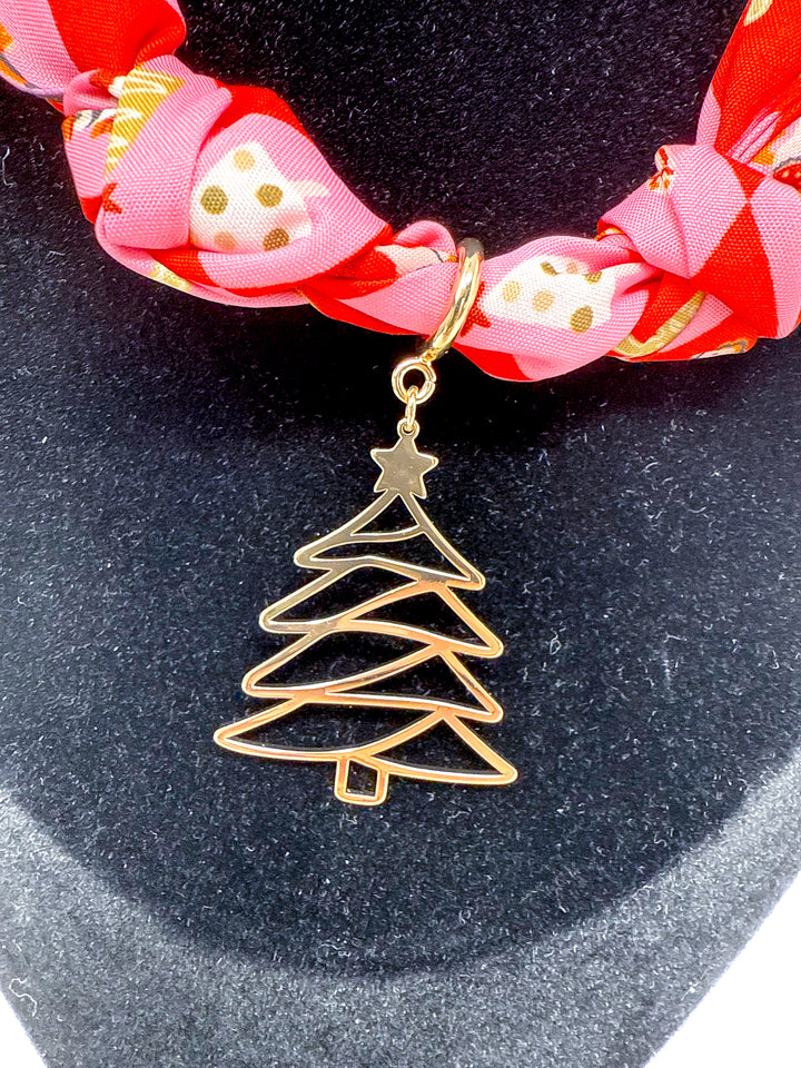 Christmas Silk Knotted Scarf Necklace