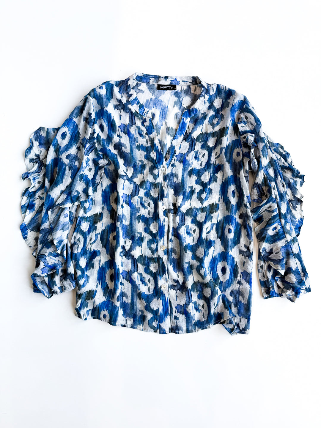 Willow Print Button Front Blouse