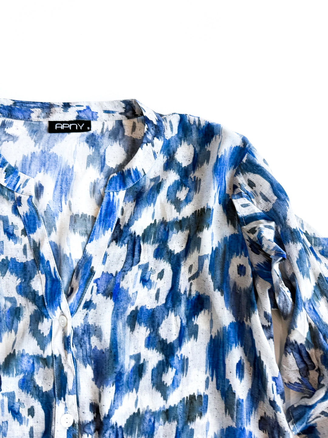 Willow Print Button Front Blouse