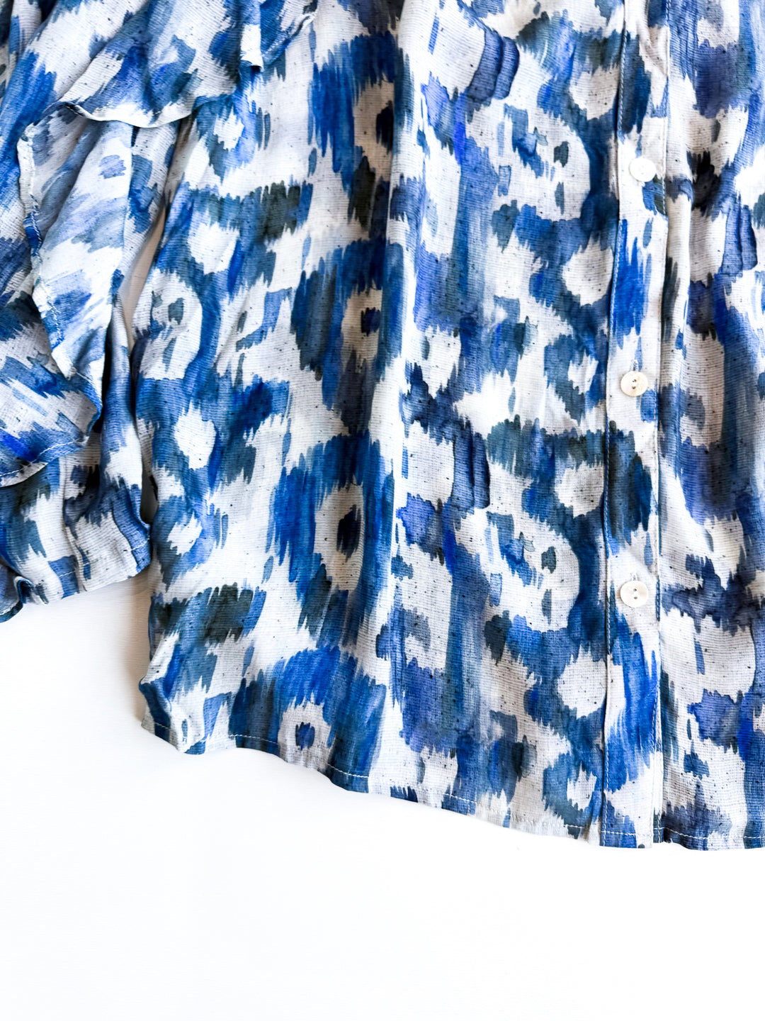 Willow Print Button Front Blouse