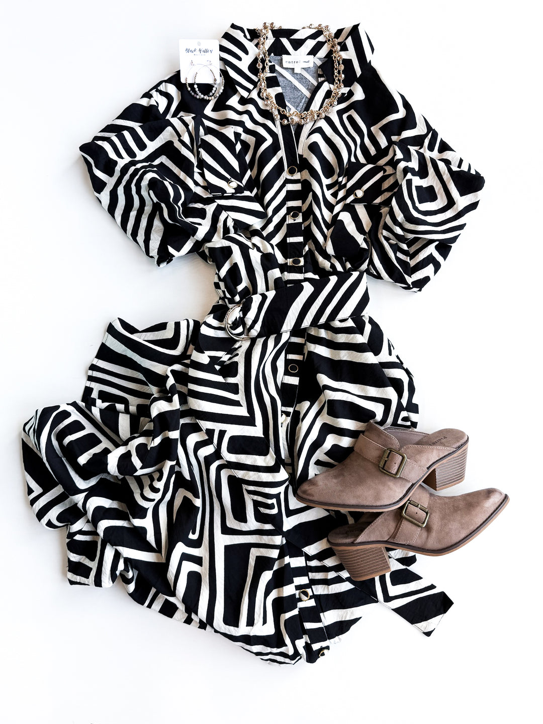 Gone Geo Button Front Maxi